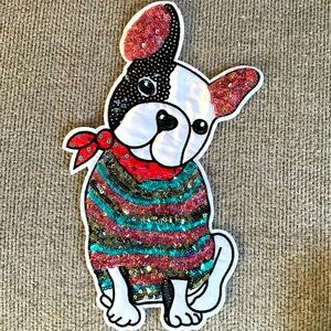 Colorful Sequin Dog Appliqué